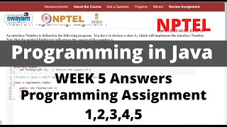 NPTEL Programming in Java WEEK 5 PROGRAMMING ASSIGNMENT ANSWERS [upl. by Argela]