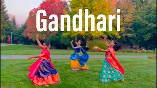 Gandhari Dance cover  by USA Online Students Hasmita Kartheeka Akshara [upl. by Analed]