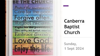 Canberra Baptist Church 1 September 2024 Service [upl. by Lewes]