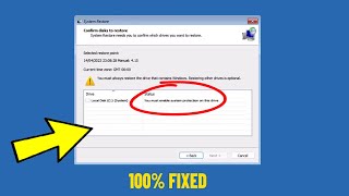 Fix You must enable system protection on this drive in windows 11  10  Solve System Restore Error [upl. by Blythe831]