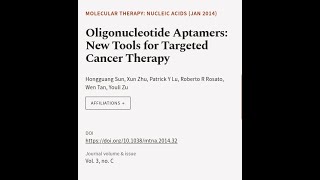 Oligonucleotide Aptamers New Tools for Targeted Cancer Therapy  RTCLTV [upl. by Marika970]