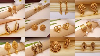 Stud Gold Earrings Designs with Price and Weight  Gold Studs Designs Indhus Jewellery collection [upl. by Centeno]