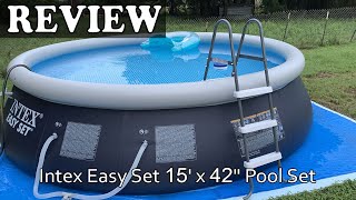 Intex Easy Set 15 x 42quot above Ground Swimming Pool Set  SETUP amp Review [upl. by Donnelly]