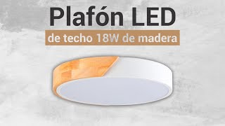 Plafón LED de techo 18W de madera CCT [upl. by Harak]