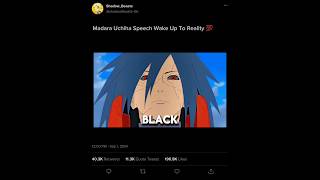 Madara Uchiha Speech Wake Up To Reality 💯animeedit naruto madarauchiha [upl. by Culhert714]