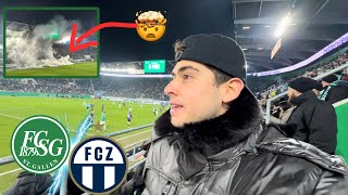 PyroShow und Spiel Unterbrechung 😳🧨  FC STGALLEN vs FC ZÜRICH  Stadionvlog [upl. by Roda650]