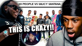 20 MEN VS 1 RAPPER SAUCY SANTANA REACTION UnghettoMathieu [upl. by Lemuel]