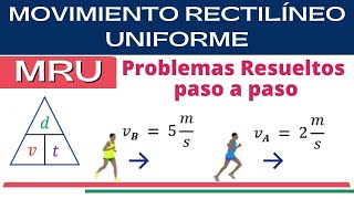 Movimiento Rectilíneo Uniforme MRU Ejercicios resueltos y explicados paso a paso [upl. by Zaob]