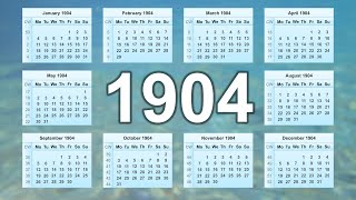 Calendar 1904 [upl. by Anyrb13]