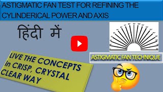 ASTIGMATIC FAN TEST MADE EASY  USES OF ASTIGMATIC FAN TO REFINE CYLINDER POWER AND AXIS IN HINDI [upl. by Aihsitan]