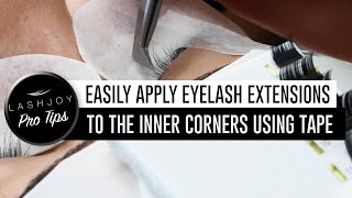 Easily Apply Eyelash Extensions to the Inner Corners Using Tape [upl. by Adnilim]