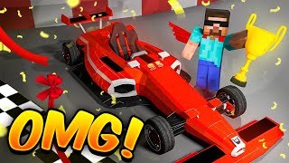 I Became Worlds Famous F1 Racer in Minecraft [upl. by Aihsekram387]