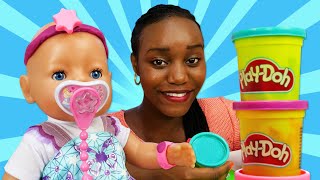 Where is Baby Annabell doll The baby doll pretend to play with Play Doh toys for kids Dolls videos [upl. by Hagep602]