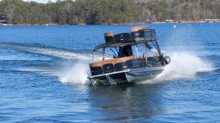 Premier Pontoons 350 Escalante Max Speed Capabilities [upl. by Aikkin]