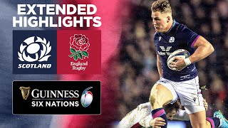 Scotland v England  Extended Match Highlights  2022 Guinness Six Nations [upl. by Janenna]