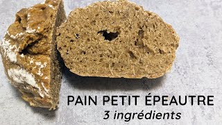 Pain au PETIT ÉPEAUTRE avec seulement 3 ingrédients farine eau sel sans levure de boulanger [upl. by Yednarb]