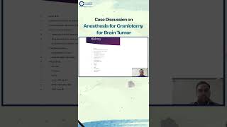 Anesthesia For Craniotomy For Brain Tumor By Dr Unmesh Bedkar  Anesthesia Residency [upl. by Anairuy]