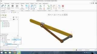 TUTORIAL Simple Slider Crank Mechanism Using Creo2 [upl. by Gravante610]