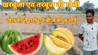 खरबूज एवं तरबूज की खेती खेत की तैयारी एवं बीज की बुआई part 1 watermelon and muskmelon farming [upl. by Market]