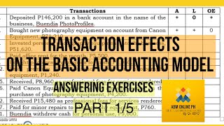 DISCUSSION TRANSACTION EFFECTS ON THE BASIC ACCOUNTING MODEL ANSWERING ACTIVITIES [upl. by Sholes]