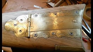 long rifle build Lancaster county pt 36 engraving the patchbox [upl. by Nagiam855]