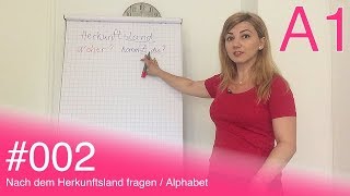 Njemački za početnike Deutsch A1  002  Nach dem Herkunftsland fragen  Alphabet [upl. by Aehta]