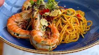 Spaghetti Prawn Aglio Olio Gamberi Recipe By Chef Felix Chong [upl. by Handy]