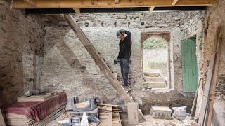 Stairs Built From Old Joists [upl. by Aicenet189]