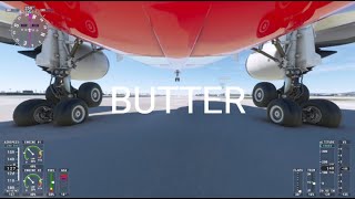 swiss001landing  Boeing 78710 Dreamliner Butter Landing  Microsoft Flight Simulator [upl. by Ppik]