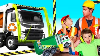 Garbage Trucks for Kids Video  kids drive the real garbage truck  blippi fan  min min playtime [upl. by Ervin17]