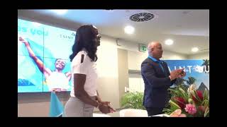 Announcing Julien Alfred as a Saint Lucia Tourism Ambassador September 26 2024 [upl. by Freida]