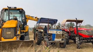 JCB 3dx Eco Backhoe Loader Machine Loading Mud In Mahindra and Swaraj Tractors  Jcb Tractor Videos [upl. by Allegna]