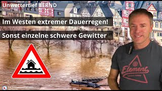 Unwetterupdate  Extremer Dauerregen im Westen [upl. by Shiff]