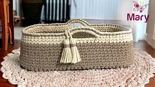 Culla Moses alluncinetto  Baby basket crochet [upl. by Chelsae]