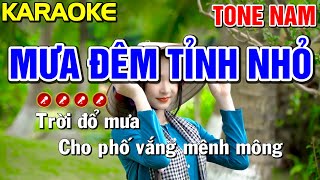 ✔ MƯA ĐÊM TỈNH NHỎ Karaoke Tone Nam  HAY amp ĐẸP NHẤT   Tình Trần Organ [upl. by Haleelahk799]