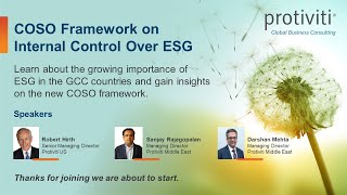 COSO Framework on Internal Control over ESG Webinar [upl. by Burris]