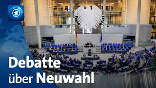 Bundestag Schlagabtausch über Zeitplan für Neuwahl [upl. by Wilder]