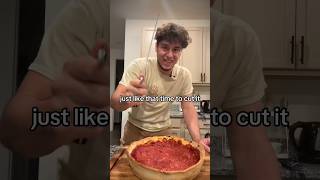 CHICAGO STYLE PIZZA pizza food cooking youtubeshorts trending funny better home [upl. by Akirre]