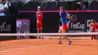 Official Fed Cup Highlights Roberta Vinci ITA v Petra Kvitova CZE [upl. by Leunas]