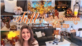 🍁 Moody Fall Thrift amp Style My Living Room on a Budget Fall Decorate With Me [upl. by Pronty]