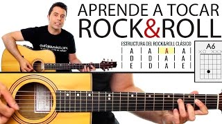 Aprende a tocar Rock amp Roll en guitarra paso a paso y muy fácil tutorial [upl. by Asyen]