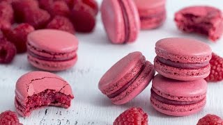 Raspberry Macarons  Italian Meringue Method [upl. by Kerri]