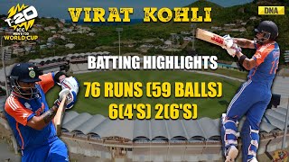 IND Vs SA Highlights Virat Kohli Hits Fifty In T20 World Cup Final I Virat Kohli Batting Highlights [upl. by Angelica]