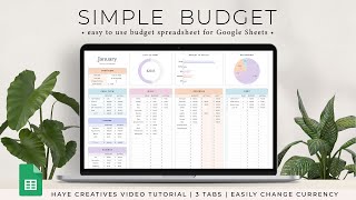 Budget Planner Spreadsheet for Google Sheets [upl. by Kciredec]