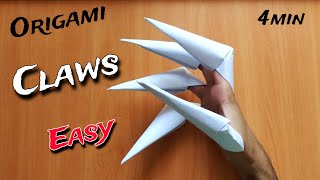 EASY PAPER CLAWS ORIGAMI TUTORIAL  HOW TO MAKE PAPER CLAWS ORIGAMI  PAPER WEAPON [upl. by Mitran]