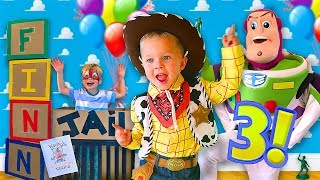 TOY STORY BIRTHDAY PARTY SURPRISE 🚀 Finn Turns 3 Birthday Special [upl. by Hanauq]