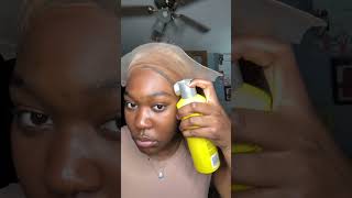 Installing a wig for the first time EVERshorts hairstyles wiginstall foryou lace glue [upl. by Nylrahc]