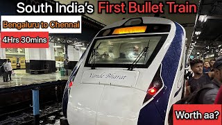 Vande Bharat Express  Bengaluru to Chennai First Day Experience  Bullet Train  Monk Vlogs [upl. by Arammahs]