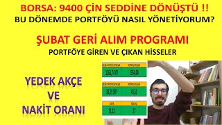 BORSA 9400 Çin Seddi mi Şubat Ayı Portföy Görünümü Eklenen Hisseler ve Yedek Akçe Oranı [upl. by Lardner]