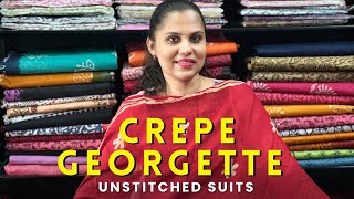 Crepe Georgette Unstitched Suits [upl. by Edrick720]